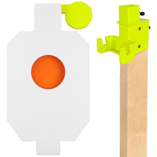 Highwild AR500 Steel Hostage Target 12" x 20" x 1/2" Armored Steel Bullseye Reactive IDPA Shooting Target with 2X4 T-Post Bracket
