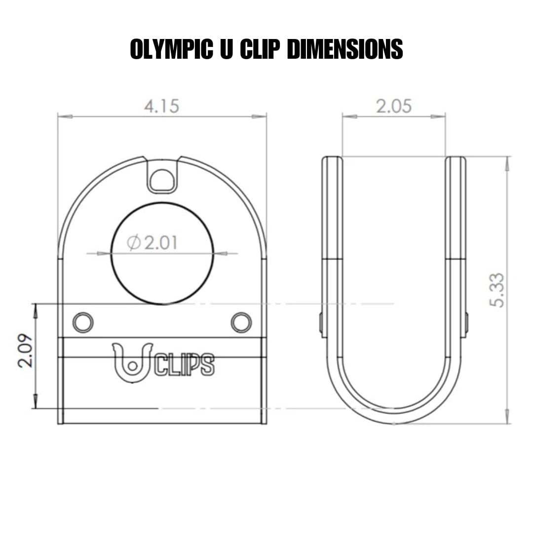 Home Gym U Clip - Bar to Landmine Adapter, Belt Squat and T-bar Row Attachment, Dip Belt Hook, Dumbbell to Barbell Converter, Versatile Fitness Accessory (Olympic)