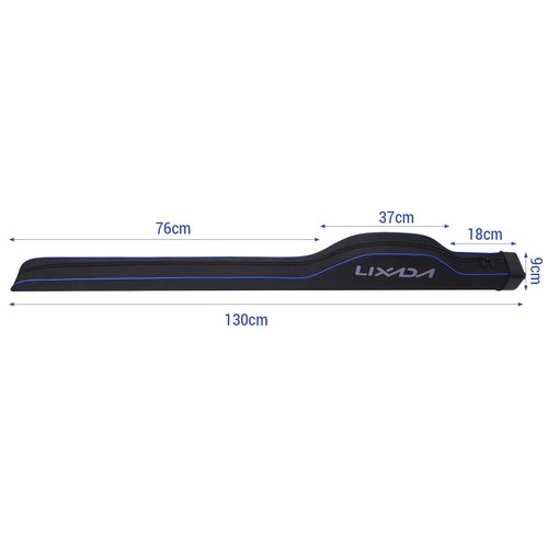 Lixada Fishing Rod Bag Hard Shell Bottom 51.2''/130cm Fishing Rod Travel Case Waterproof Fishing Tackle Storage Bag Fishing Pole Protective Pouch
