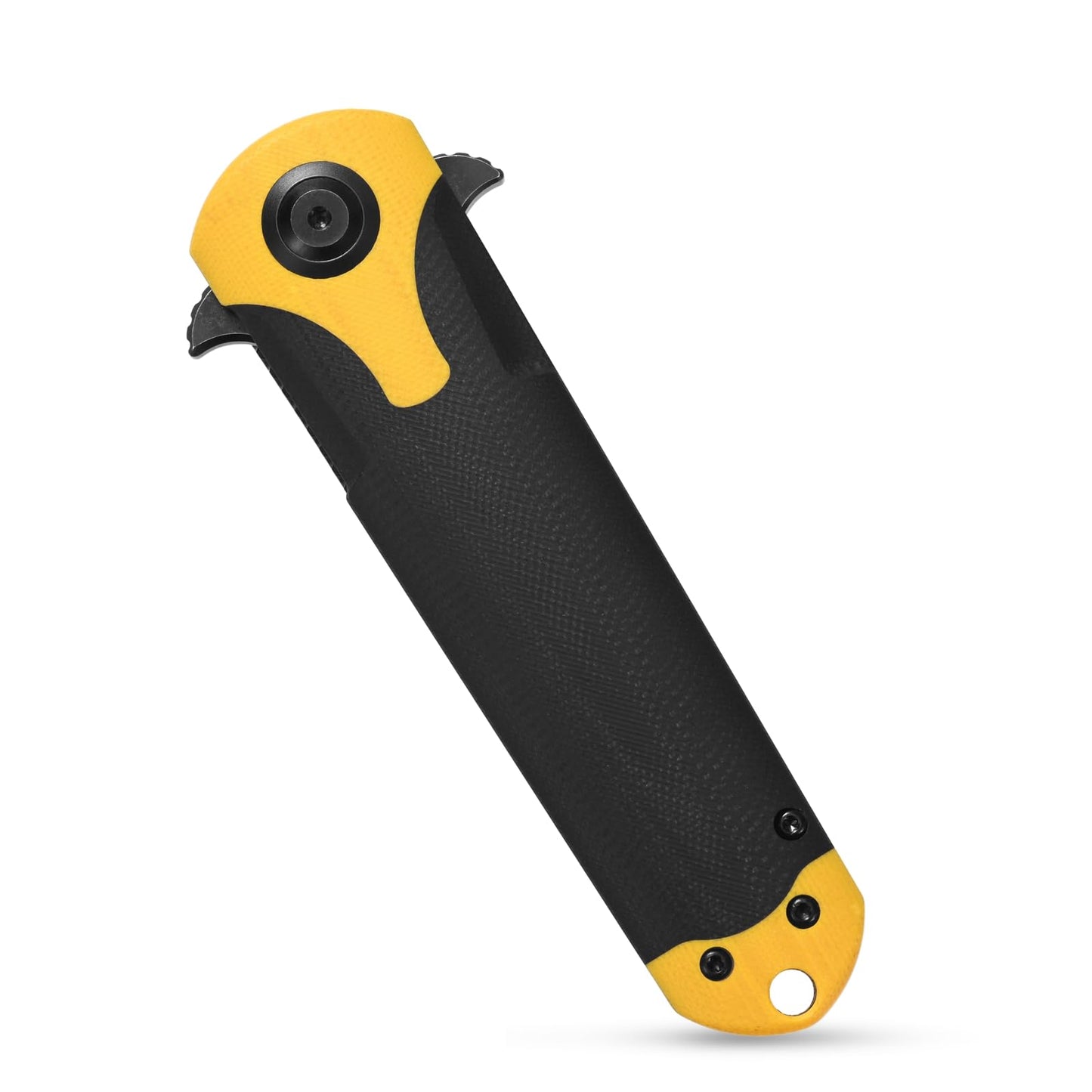 Sitivien ST158 Folding Pocket Knife,Titanium Plating Black Stonewashed DC53 Steel Blade with G10 Handle Chinese Zodiac Series EDC Tool Knife for Outdoor Camping,Hiking,Hunting,Fishing(Black+Yellow) …