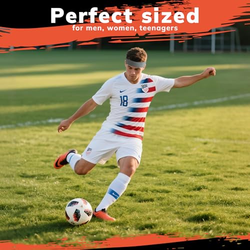 6-Pack Sweatbands Sports Headband for Men & Women - Moisture-Wicking Terry Cloth Headbands for Running, Basketball, Tennis, Gym & Workout - Non-Slip Sports Sweat Bands for Long Hair & Intense Training