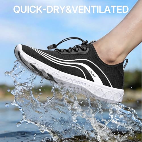 Water Shoes for Women Men Swimming Quick-Dry Barefoot - Black 9 Women / 7.5 Men