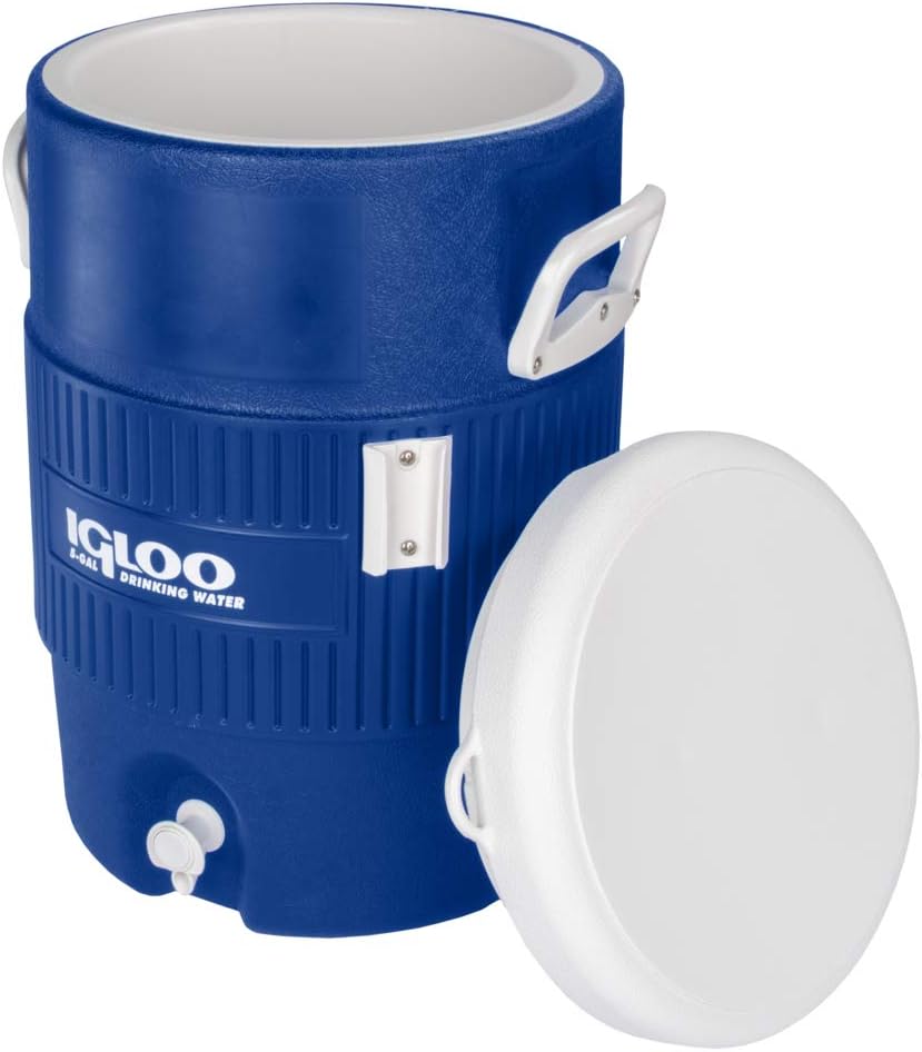 Igloo Seat Top Beverage Cooler with Cup Dispenser (5-Gallon, Ocean Blue)