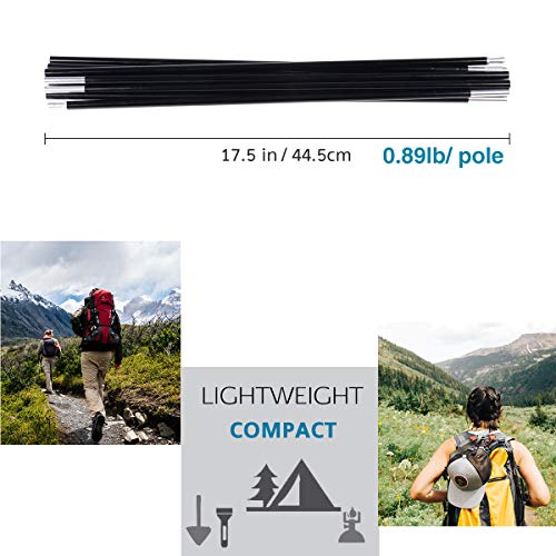 Aluminum Tent Poles Replacement, Fits Both Female and Male Ends, Lightweight Tent Pole Repair Kit, 7001 Aluminum Alloy T6 Heated