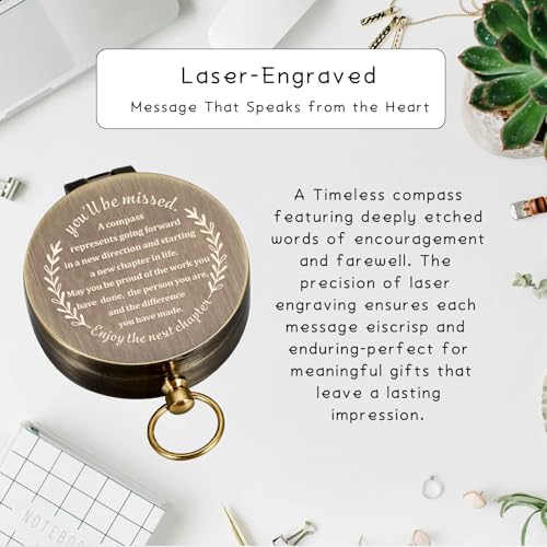 Retirement Compass Gift for Men - Retirement 2 - Farewell & New Beginnings