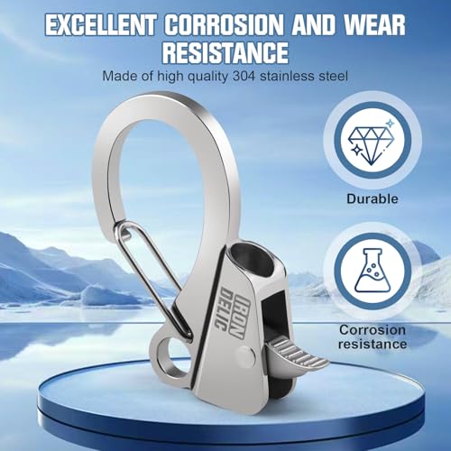 2 Pack Stainless Steel Boat Anchor Hooks - Quick Release Knotless System for 3/8"-5/8" Rope, Heavy Duty Marine Anchor Accessories