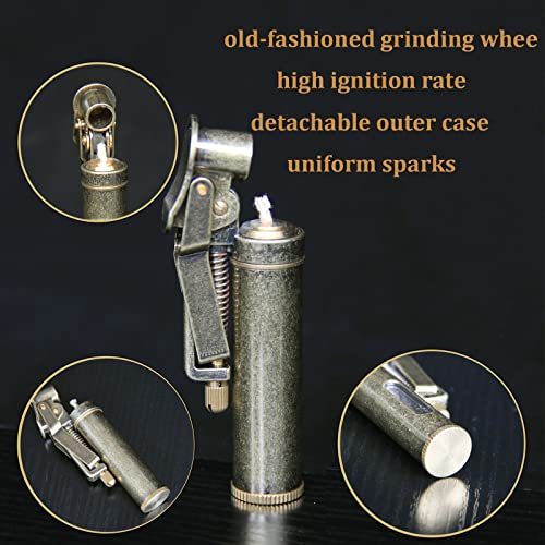 Kerosene Trench Lighter Vintage Metal Portable Refillable Lighter Bronze