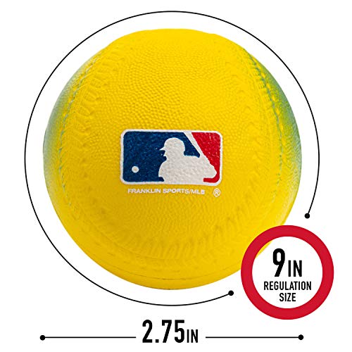 Foam Baseballs for Kids - Bright Neon Practice Balls, 3 Pack, Orange/Yellow/Blue