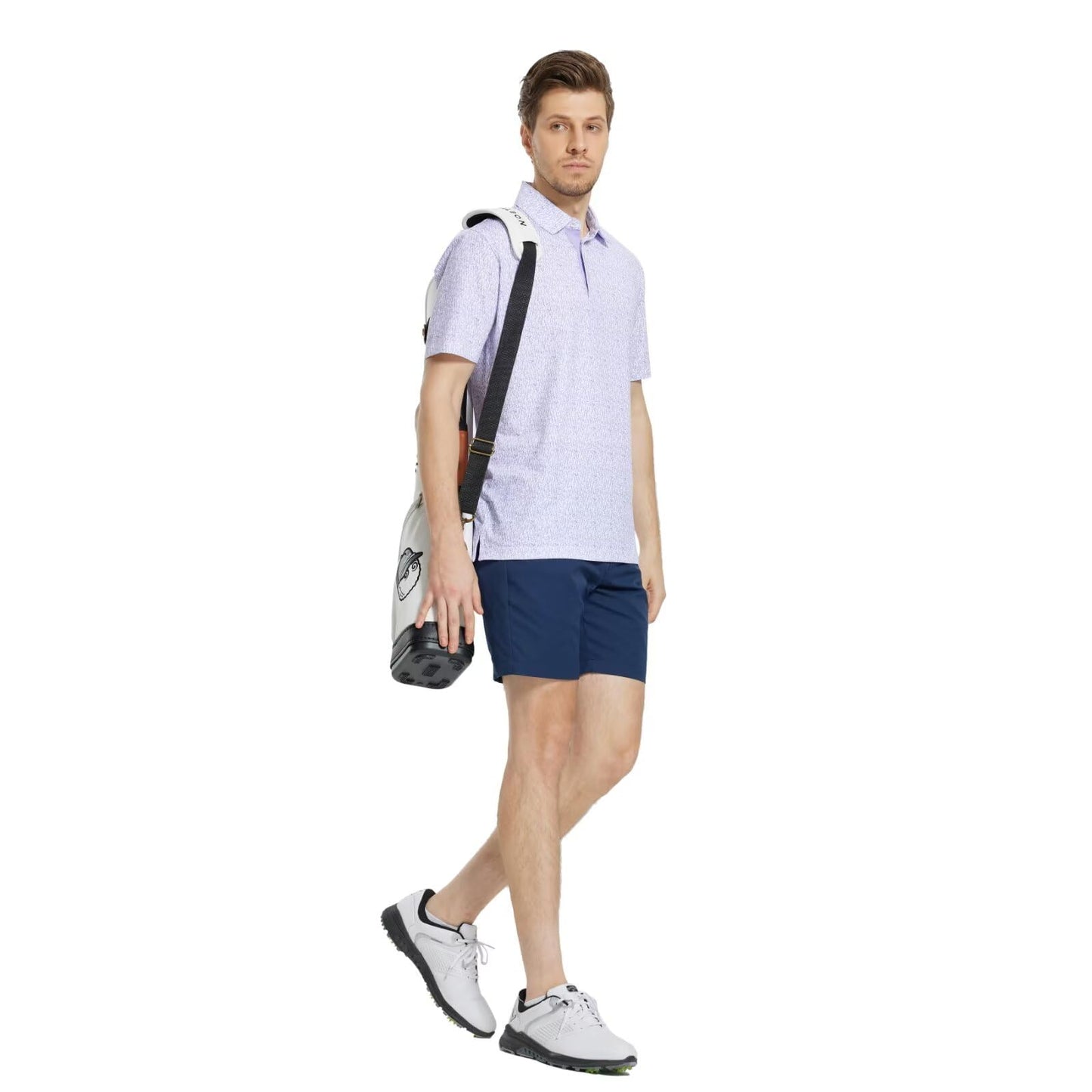 M MAELREG Polo Shirts for Men Quick Dry Fit Short Sleeve Performance Moisture Wicking Print Men’s Golf Shirts