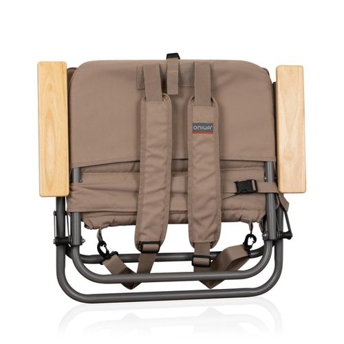 PICNIC TIME Descanso Padded Beach Chair, Low Camping Chair with Removable Washable Cover, Backpack Beach Chair, (Shale Tan)