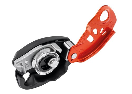PETZL NEOX Belay Device with cam-Assisted Blocking, Optimized for Lead Climbing, Orange
