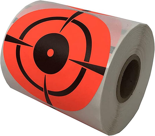 SBLABELS Bullseye Shooting Target 250 Bright Fluorescent Orange/Red Targets Made in The USA