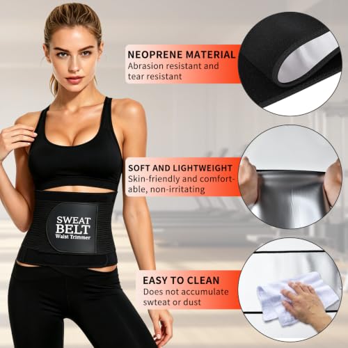 Waist Trainer for Women & Men - Medium Belly Fat Waist Trimmer Sweat Band for Workout & Body Shaping