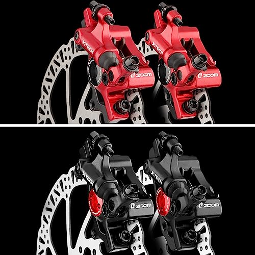 Zoom Hydraulic Disc Brake Calipers Set - Black for MTB E-Bike Front & Rear