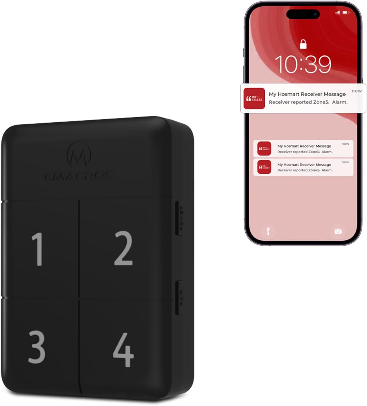 eMACROS Pro 4 Solar Driveway Alarm with App,1/2 Mile Range, Perfect for Use with Home Security Cameras, Rechargeable Base Station with 7-Day Backup Power & 58 Chimes, Idea Gifts for Parents (2025 New)