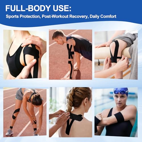 Latex-Free Kinesiology Tape Precut 140 Strips for Muscle Support, Waterproof