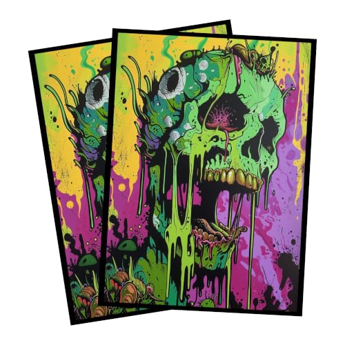 Textured TCG MTG Art Card Sleeves - Melting Skull Design, 100 Count - Art Sleeves