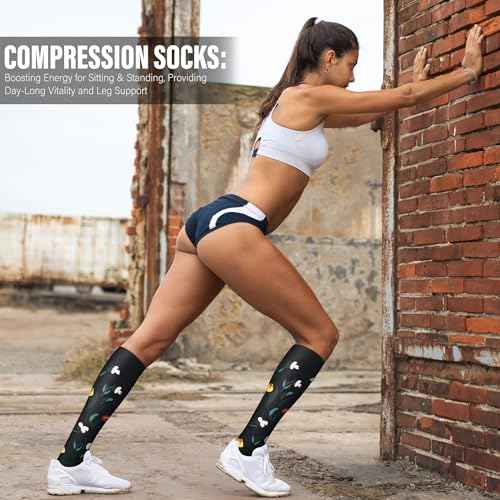WITHYOU 3 Pairs Compression Socks for Women & Men 15-20 mmHg,Best Support for Nurses Running Hiking