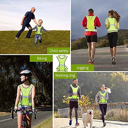 TCCFCCT Reflective Running Vest, High Visibility Running Gear with Large Pocket