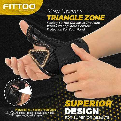 FITTOO Copper Infused Thumb & Wrist Brace for Men and Women - Comfortable CMC Thumb Brace Spica Splint for Pain Relief, Tendonitis, Right & Left Hand - Universal Size