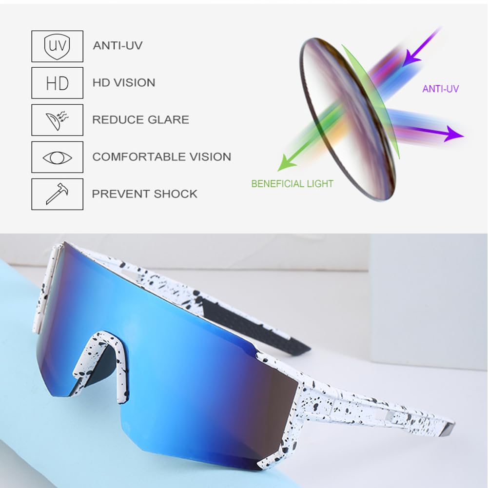 FBHLZ Sports Polarized Sunglasses for Men and Women UV400 Protection Sports Cycling Sunglasses Running Outdoor Sports
