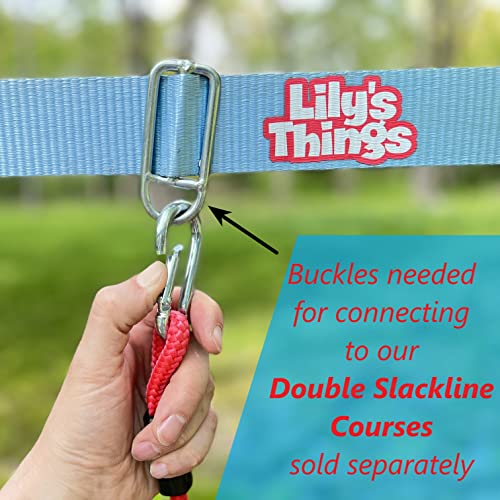 80 Feet Ninja Slack Line and Ratchet Set for Double Ninja Course - Durable Outdoor Ropes