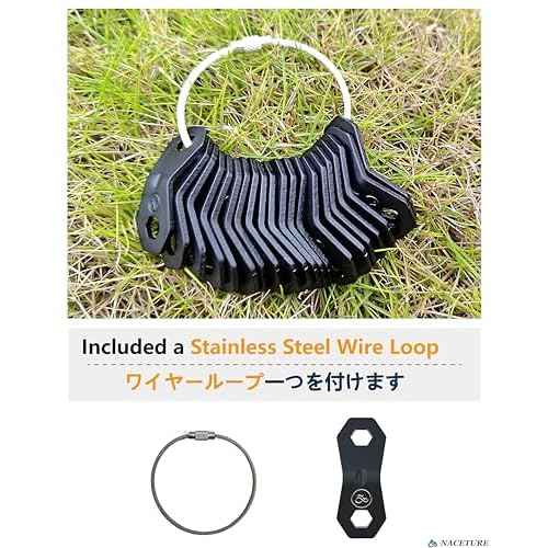 NACETURE Aluminum Alloy Rope Tensioner Tent Guyline Cord Adjuster for Camping, Hiking, Backpacking