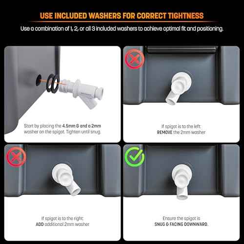 Galvanox Spigot Drain Plug Designed for Yeti Tundra Coolers and Tank Bucket Models, Push-Button Water Dispenser with Double Seal Leak-Proof Design (White)