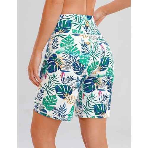 Quenteen Bermuda Shorts for Women 9" Knee Length Athletic Sweat Shorts High Waisted Yoga Jogger