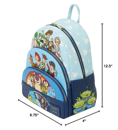 Loungefly Pixar Toy Story Movie Collab Triple Pocket Mini Backpack Bags Standard