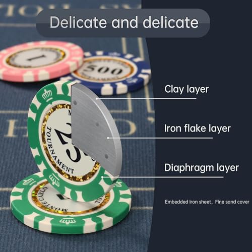 14g Clay Poker Chips Set of 125 Denominations Casino Chips for Poker & Blackjack