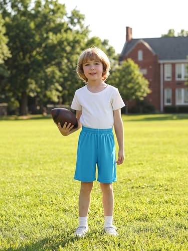 Resinta Toddler Boy Shorts 4-Pack Athletic Soccer Basketball Summer Pull-On, Black Navy Blue Orange Sky Blue 3T