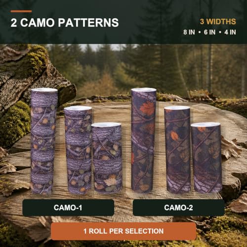 Camo Hunting Blind Repair Tape - Self Adhesive Fabric Patch Kit, 4 Inch Wide