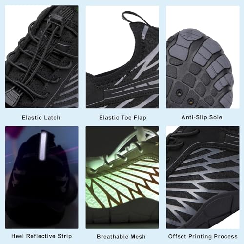 Hike Barefoot Shoes for Women Men with Wide Toe Box, Healthy & Non-Slip Breathable Barefoot Water Shoes Beach Pool Aqua Swim Surf Hiking Walking Shoes