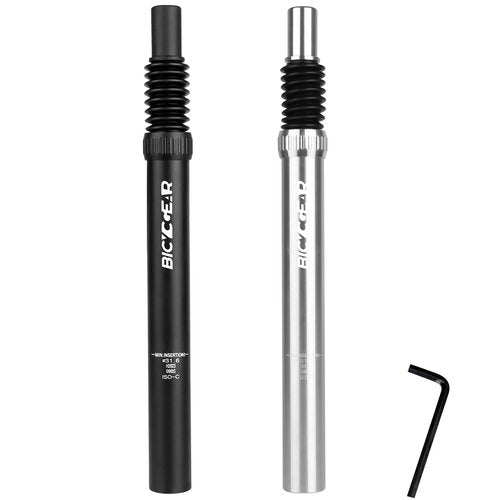 BICYCGEAR Suspension Seatpost 27.2/30.4/30.9/31.6 Bike Seat Posts with Suspension Headless Bicycle Seat Shock Absorber Lightweight for E Bike BMX Road City Bike Replacement Component Parts