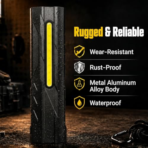 T9PRO Rechargeable 1500 Lumens Flat Pocket Flashlight with Clip – Multi-Mode, Magnetic, USB-C