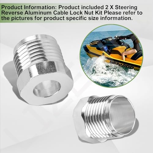 White Aluminum Steering Reverse Cable Lock Nut Kit for Sea-Doo Watercraft