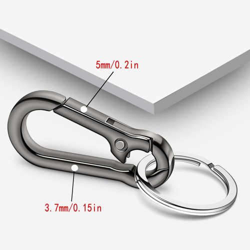 PuddingStation Small Keychain Rings, Metal Key Carabiner Clip, For Purse Hook, Car Keychain, Paracord Keychain Lanyard, Men and Women Key Fob