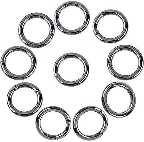10 Pieces Carabiners Rings - Zinc Alloy Round Carabiner Loaded Gate Clips Spring Snap Hook Locking Carabiners Keychain Keyring Buckle