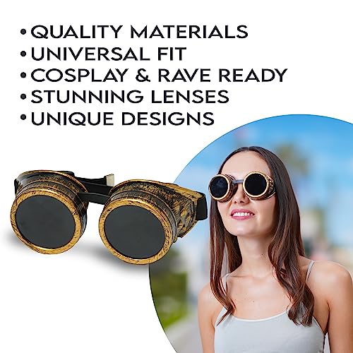 SoJourner Bags Kaleidoscope Glasses - Trippy Psychedelic Rave Goggles - Funky Prism Glasses For Raves - Festival Accessories