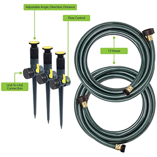 Multi-Adjustable Garden Watering Set with 3 Sprinklers & 2 Hoses – Covers 1800 sq ft
