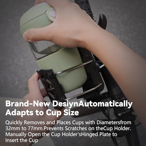 Adaptive Cycling Bottle Holder Motorcycle Water Bottle Holder Bicycle Cup Hold-er for Diameter 2'' - 3'' Cup(Black)