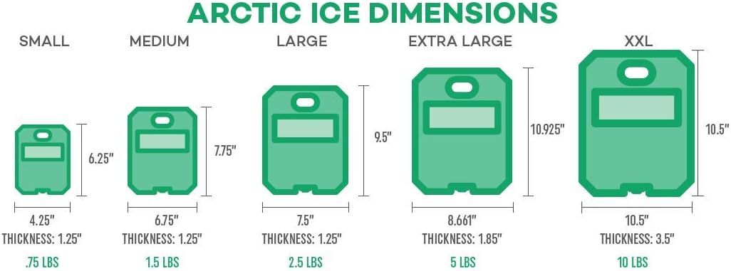 Arctic Ice Alaskan Series Reusable Ice Pack - Long-Lasting, Freezes at 32°F for Food & Drinks