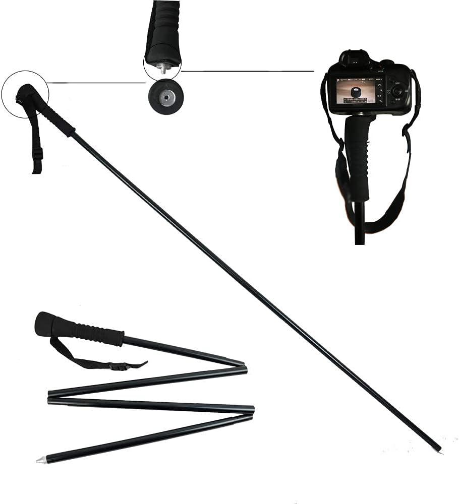 Aventik Fold-able Wading Staff Water Depth Safety Warning Sign Coated Stainless Steel Core T7075 Aluminum Body Corrosion Resistance