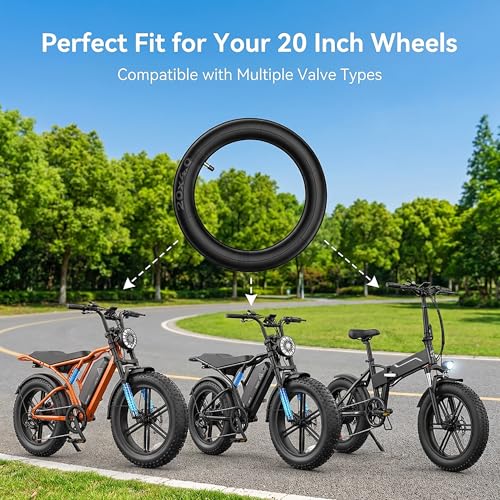Black 20x4.0 Fat Tire Inner Tube 2 Pack for Electric Bikes - Heavy-Duty