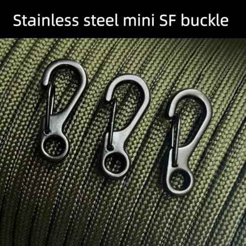Stainless steelMini SF Carabiner Clips Tiny Spring Snap Hook Keychain Clasps EDC Small Hanging Buckle for Backpack Camping Bottle Using Accessories Paracord Tactical Survival Gear£¨4-PCS £©