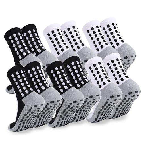 2/4/6 Pairs Men's Soccer Socks Grip Pads Non Slip Football Baseball Soccer Socks for Men Women