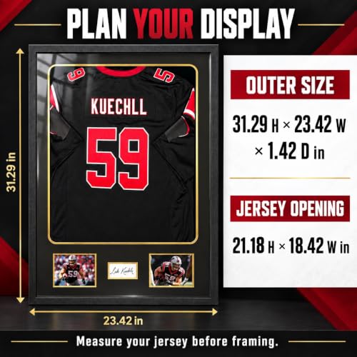 Jersey Display Case with Tempered Glass & Photo Slots - Without Lock, 1 Pack