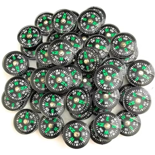 50 Pieces Mini Compass Small Button for Kids 20mm Bulk Hiking Liquid Filled Survival Set Camping Boating Touring Backpacking Outdoor Activities