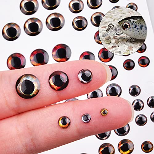 4D / 360pcs Fishing Lure Eyes - Realistic 3D/4D/5D Holographic Epoxy Fish Eyes for Lure Making Kit
